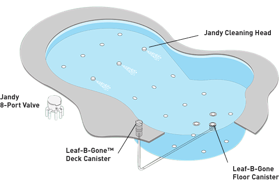 A drawing of an inground pool with the name of the pool.